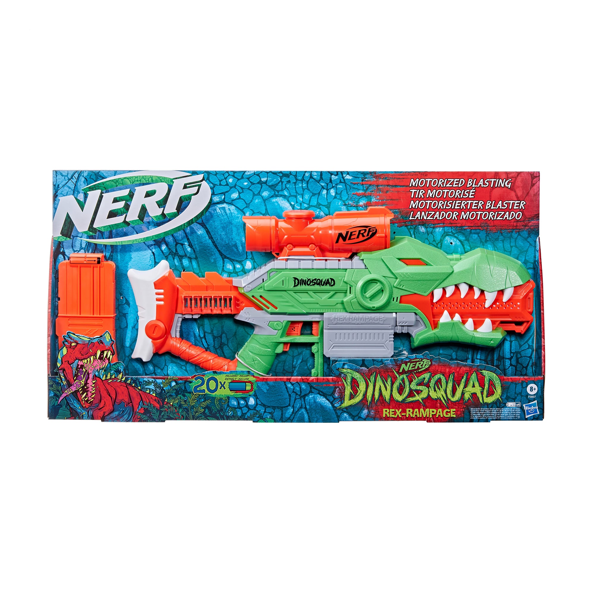 Іграшковий бластер Nerf DinoSquad Rex-Rampage, 8.1*71.1*35.6 см, від 8 років, 20 стріл (F0807)